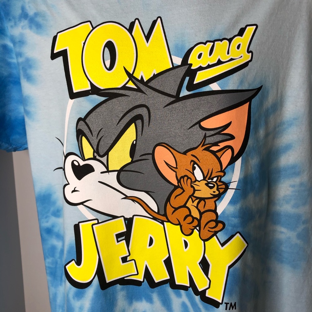 Tom and Jerry Tie Dye Tee Shirt Blue/Gray - Picture 5 of 7